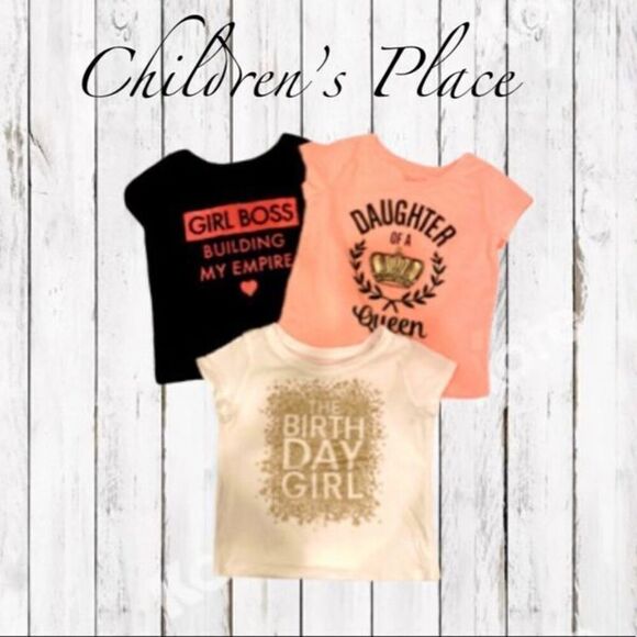 Children's Place T-Shirts Lot of 3 Girl Boss Daughter Queen Birthday 18M - Picture 1 of 11